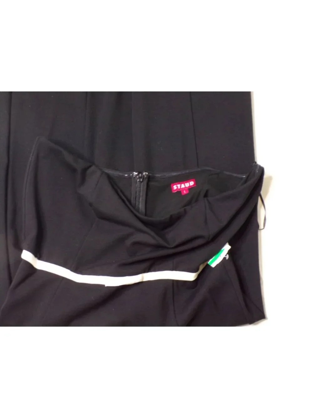 🆕STAUD Honeydew Strapless Cocktail Dress Black & White Large - Picture 12 of 12